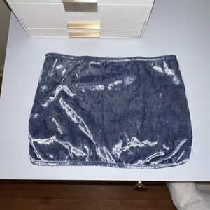 Blue velvet crop top super cute on mesh back